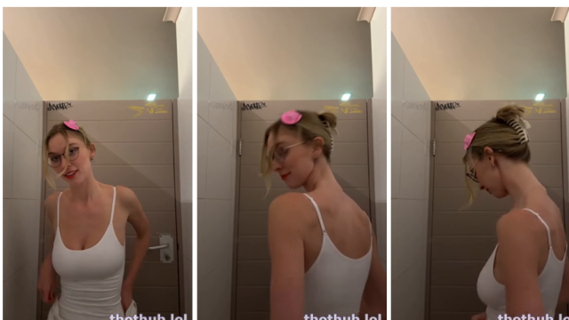 Yourina nude public restroom