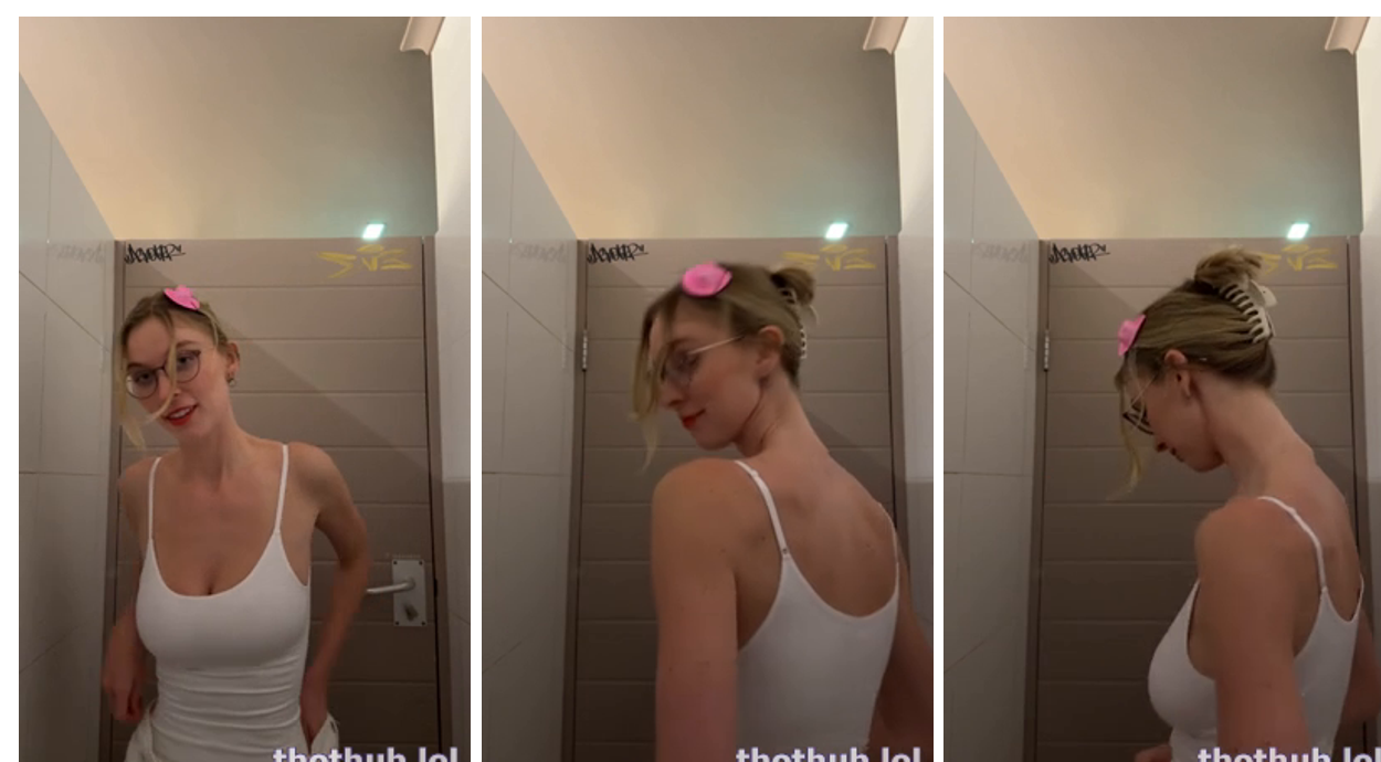 Yourina nude public restroom